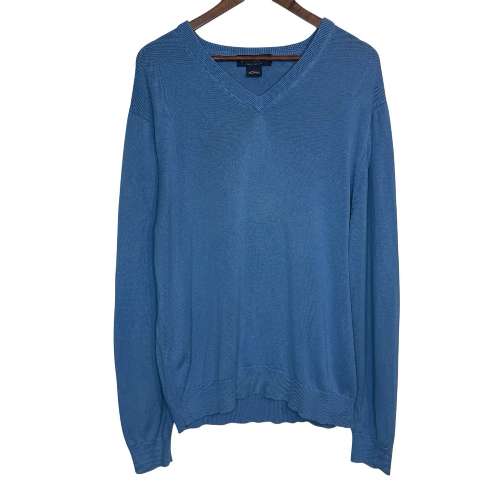 Brooks Brothers Sweater L Silk Blend V‎ Neck Pullover Lightweight Preppy Golf